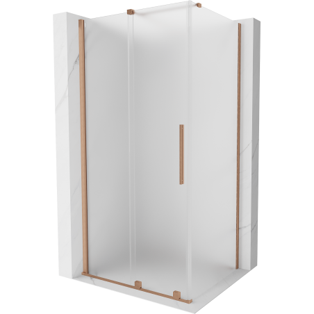 Mexen Velar sliding shower cabin 130 x 100 cm, frost, brushed copper - 871-130-100-31-65