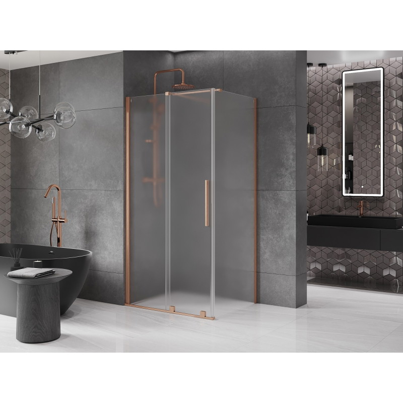 Mexen Velar libisev dušinurk 150 x 100 cm, mattklaas, harjatud vask - 871-150-100-31-65