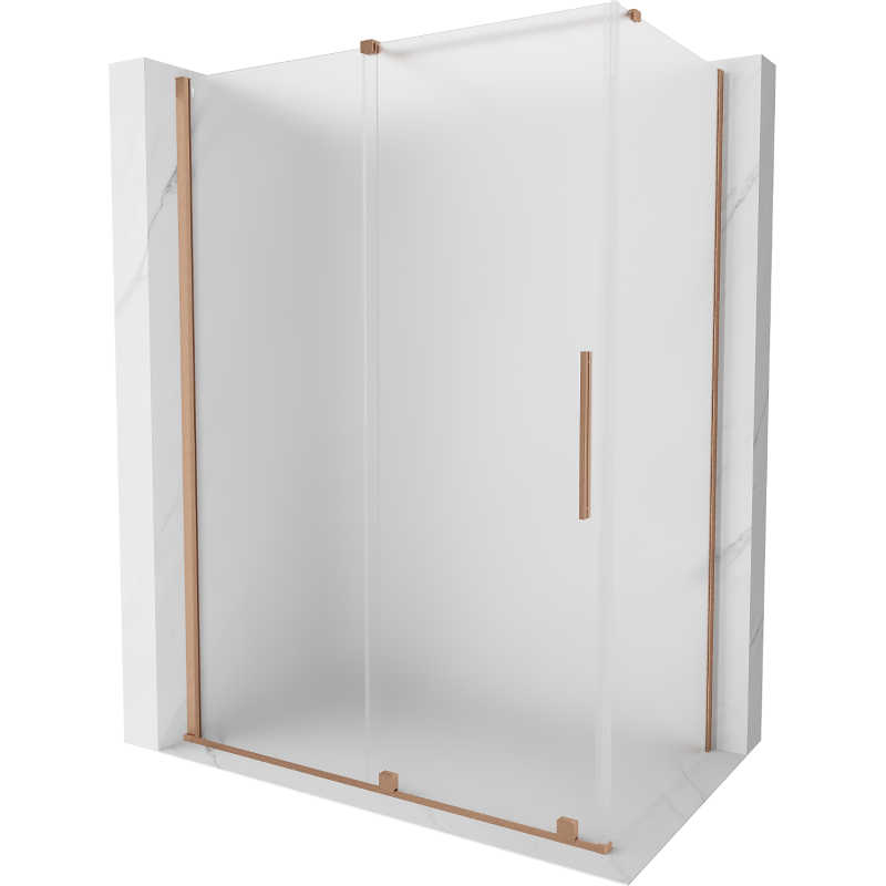 Mexen Velar cabina de ducha corrediza 160 x 85 cm, escarchada, cobre cepillado - 871-160-085-31-65