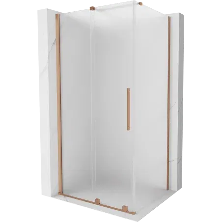 Mexen Velar sliding shower enclosure 140 x 100 cm, frost, brushed copper - 871-140-100-31-65