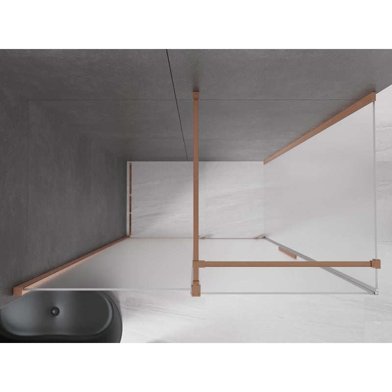 Mexen Velar cabine de duche deslizante 160 x 80 cm, vidro fosco, cobre escovado - 871-160-080-31-65