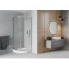 Mexen Rio cabina doccia semicircolare 70 x 70 cm, trasparente, cromo + piatto doccia, bianco - 863-070-070-01-00-4710
