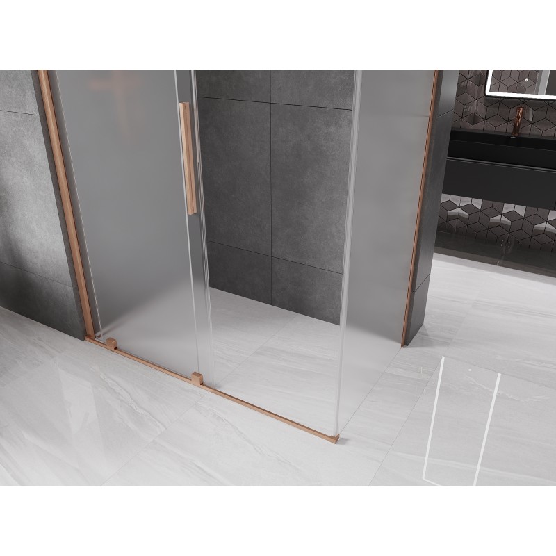 Mexen Velar kabina prysznicowa rozsuwana 160 x 70 cm, szron, miedź szczotkowana - 871-160-070-31-65