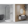 Mexen Rio cabina doccia semicircolare 70 x 70 cm, trasparente, cromo + piatto doccia, bianco - 863-070-070-01-00-4710