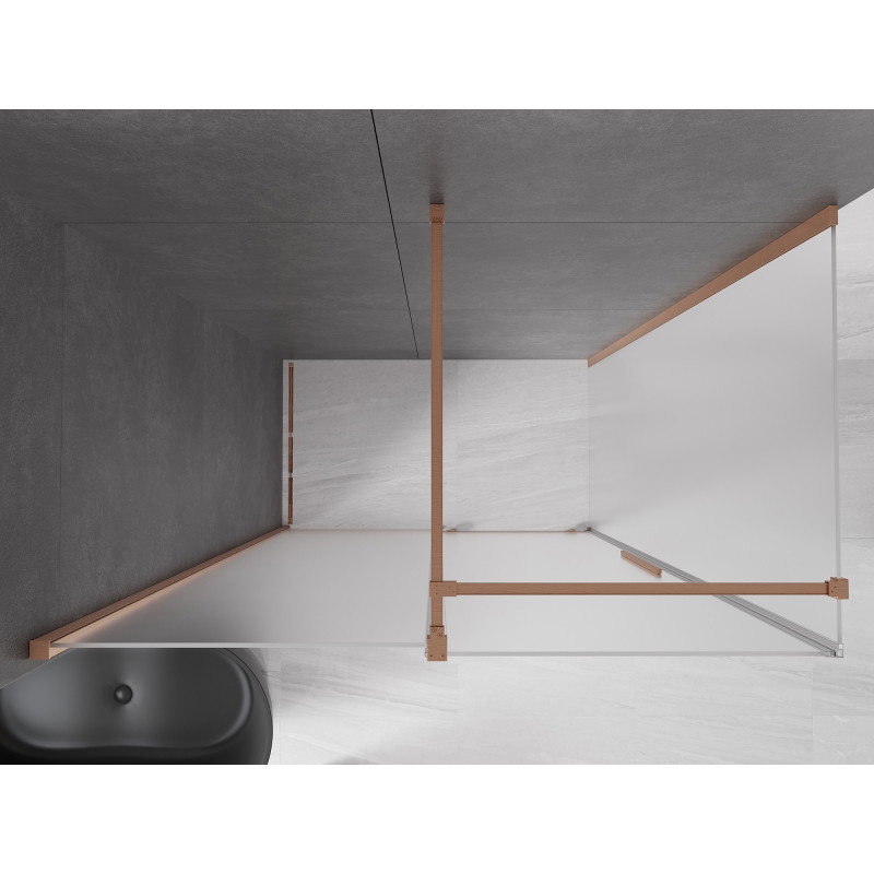 Mexen Velar kliznička klizna kabina 160 x 70 cm, mraz, brušena bakar - 871-160-070-31-65