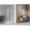 Mexen Rio semi-circular shower enclosure 70 x 70 cm, frost, chrome + Rio tray, white - 863-070-070-01-30-4710