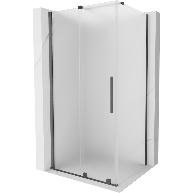 Mexen Velar Duschkabine Schiebetür 110 x 120 cm, matt, gun gray gebürstet - 871-110-120-31-66