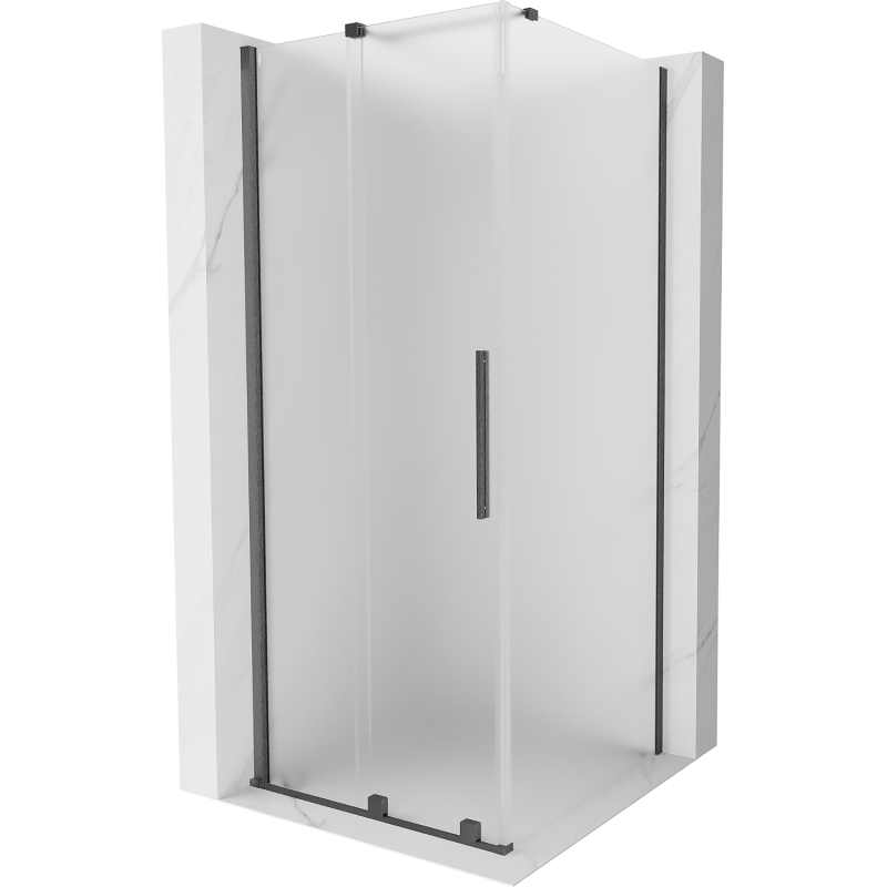 Mexen Velar cabine de douche coulissante 90 x 90 cm, givre, gris métallisé brossé - 871-090-090-31-66