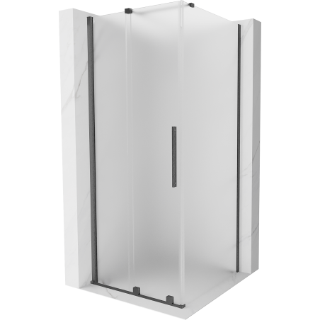 Mexen Velar cabine de douche coulissante 110 x 110 cm, givrée, gris canon brossé - 871-110-110-31-66