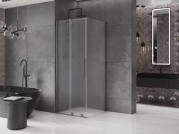 Mexen Velar kabina prysznicowa rozsuwana 120 x 120 cm, szron, gun gray szczotkowany - 871-120-120-31-66