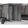 Mexen Velar, verschiebbare Duschkabine 90 x 70 cm, Mattglas, schwarz - 871-090-070-31-70