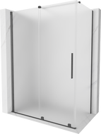 Mexen Velar Duschkabine zum Schieben 150 x 85 cm, Eisblumenglas, gebürstet Gun Gray - 871-150-085-31-66