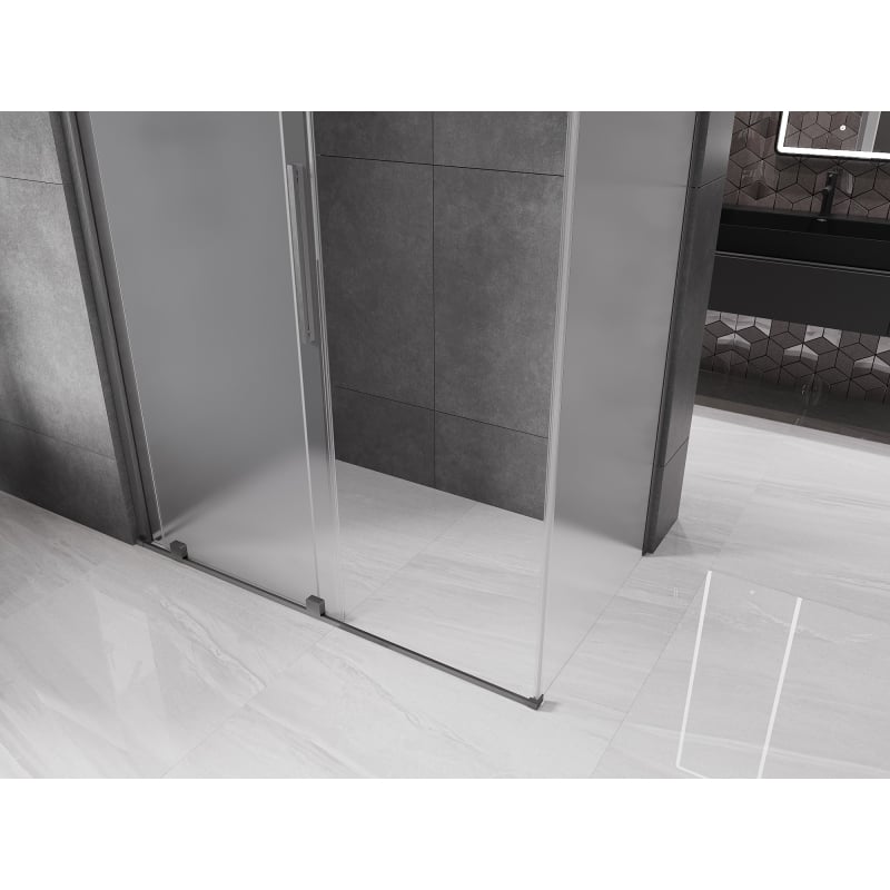 Mexen Velar lükand dušikabiin 130 x 70 cm, jääklaas, harjatud gun gray - 871-130-070-31-66