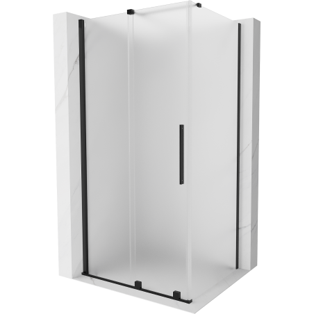 Mexen Velar Sliding Shower Enclosure 90 x 120 cm, Frosted, Black - 871-090-120-31-70