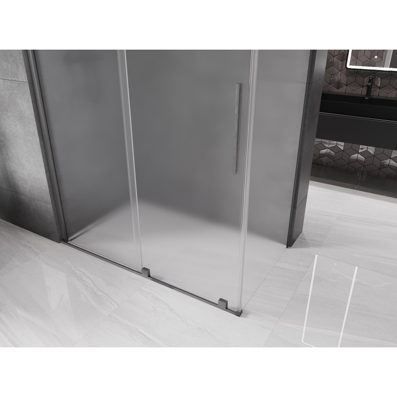 Mexen Velar klizna tuš kabina klizna 150 x 90 cm, inje, četkano oružje sivo - 871-150-090-31-66