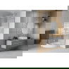 Mexen Rio cabine de douche semi-circulaire 90 x 90 cm, bandes blanches, chrome + receveur Rio, blanc - 863-090-090-01-20-4710