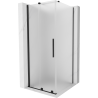 Mexen Velar skjutbar duschkabin 90 x 90 cm, frost, svart - 871-090-090-31-70