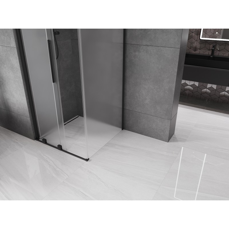 Mexen Velar drsna tuš kabina 100 x 100 cm, zmrzal, črna - 871-100-100-31-70