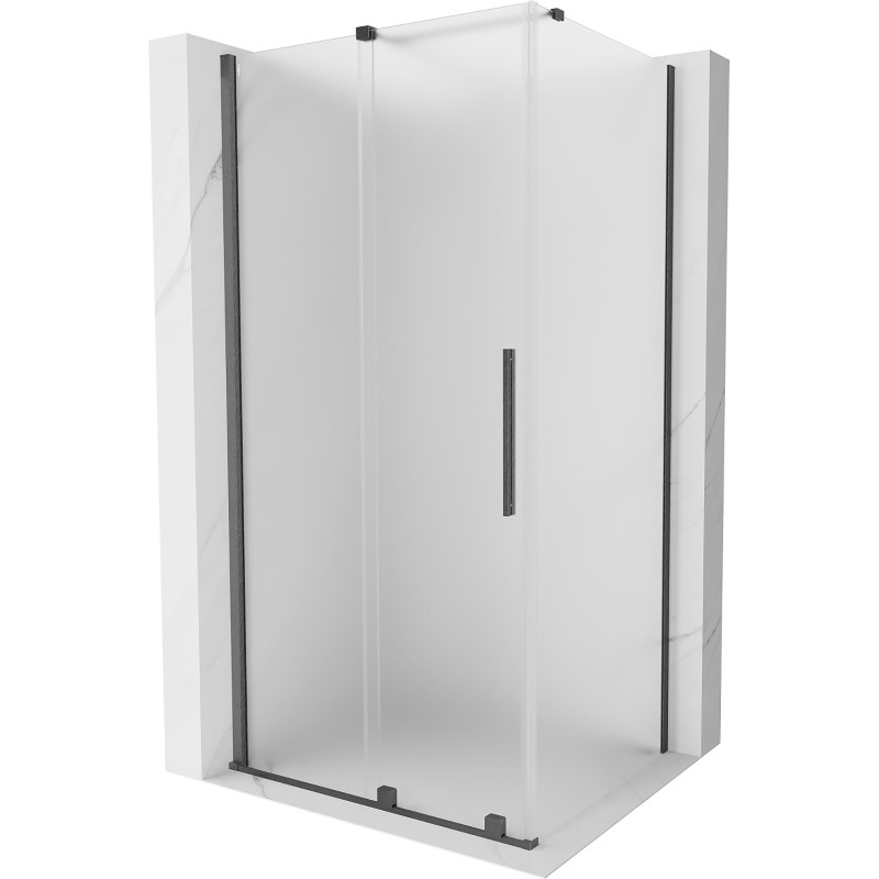 Mexen Velar Schiebedusche 130 x 90 cm, gefrostet, gebürstetes Gun Gray - 871-130-090-31-66
