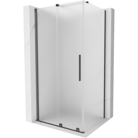 Mexen Velar Schiebedusche 130 x 90 cm, gefrostet, gebürstetes Gun Gray - 871-130-090-31-66