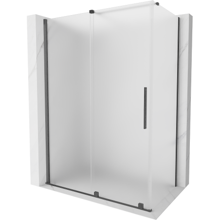 Mexen Velar cabine de douche coulissante 160 x 80 cm, givrée, gris canon brossé - 871-160-080-31-66