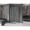 Mexen Velar sliding shower cabin 110 x 75 cm, frosted, black - 871-110-075-31-70