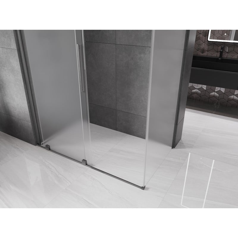 Mexen Velar kabina prysznicowa rozsuwana 160 x 70 cm, szron, gun gray szczotkowany - 871-160-070-31-66