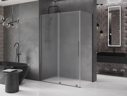 Mexen Velar cabine de douche coulissante 160 x 85 cm, givré, gris fusil brossé - 871-160-085-31-66
