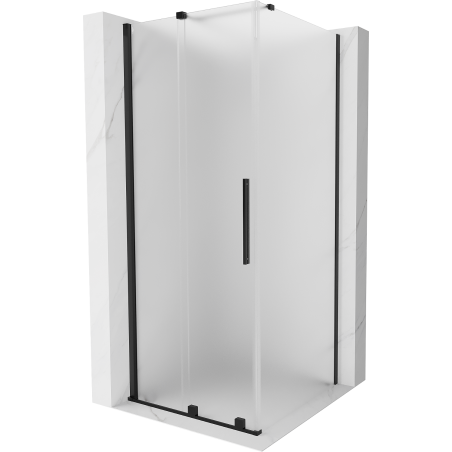 Mexen Velar sliding shower enclosure 110 x 110 cm, frosted, black - 871-110-110-31-70