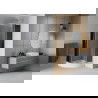 Mexen Rio douchecabine halfrond 80 x 80 cm, grafiet, chroom + Rio douchebak, wit - 863-080-080-01-40-4710