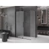 Mexen Velar sliding shower cabin 140 x 75 cm, frost, black - 871-140-075-31-70