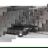 Mexen Velar Duschkabine schiebbar 140 x 80 cm, Frost, Schwarz - 871-140-080-31-70