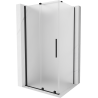 Mexen Velar sliding shower cabin 140 x 100 cm, frost, black - 871-140-100-31-70