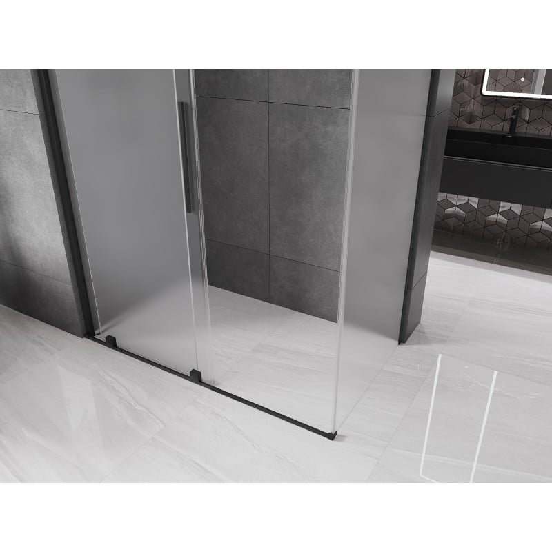 Mexen Velar kabina prysznicowa rozsuwana 140 x 85 cm, szron, czarna - 871-140-085-31-70