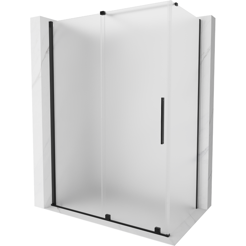 Mexen Velar cabine de duche deslizante 150 x 80 cm, fosco, preta - 871-150-080-31-70
