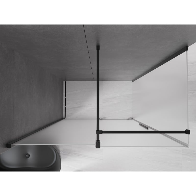 Mexen Velar cabina de ducha corredera 150 x 75 cm, escarcha, negro - 871-150-075-31-70