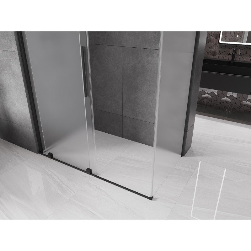 Mexen Velar klizna tuš kabina 150 x 90 cm, matirano staklo, crna - 871-150-090-31-70