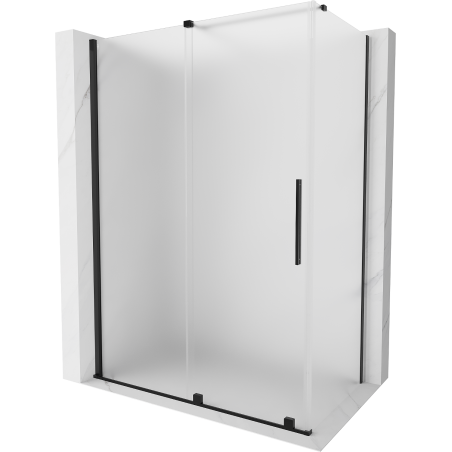 Mexen Velar Sliding Shower Enclosure 160 x 75 cm, Frosted, Black - 871-160-075-31-70