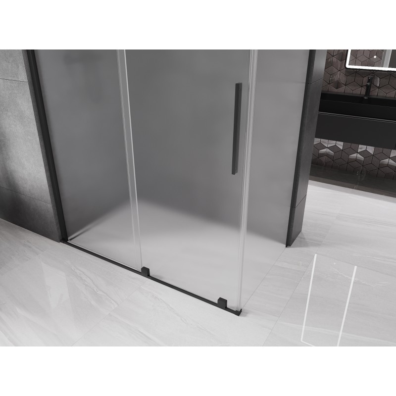 Mexen Velar drsna tuš kabina 160 x 80 cm, mraz, črna - 871-160-080-31-70