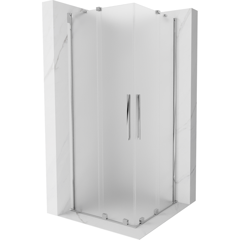 Mexen Velar Duo Sliding Shower Cabin 80 x 80 cm, Frosted, Chrome - 871-080-080-32-01