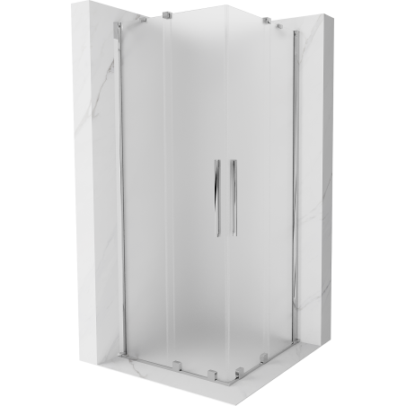 Mexen Velar Duo Sliding Shower Cabin 80 x 80 cm, Frosted, Chrome - 871-080-080-32-01
