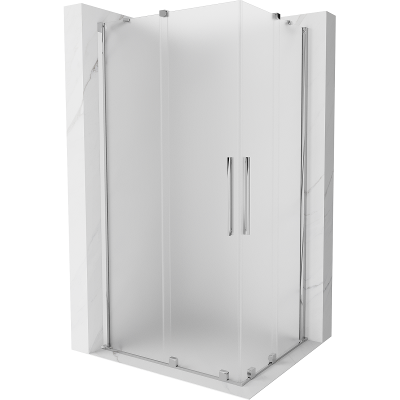 Mexen Velar Cabine de duche deslizante Duo 90 x 80 cm, gelo, cromado - 871-090-080-32-01