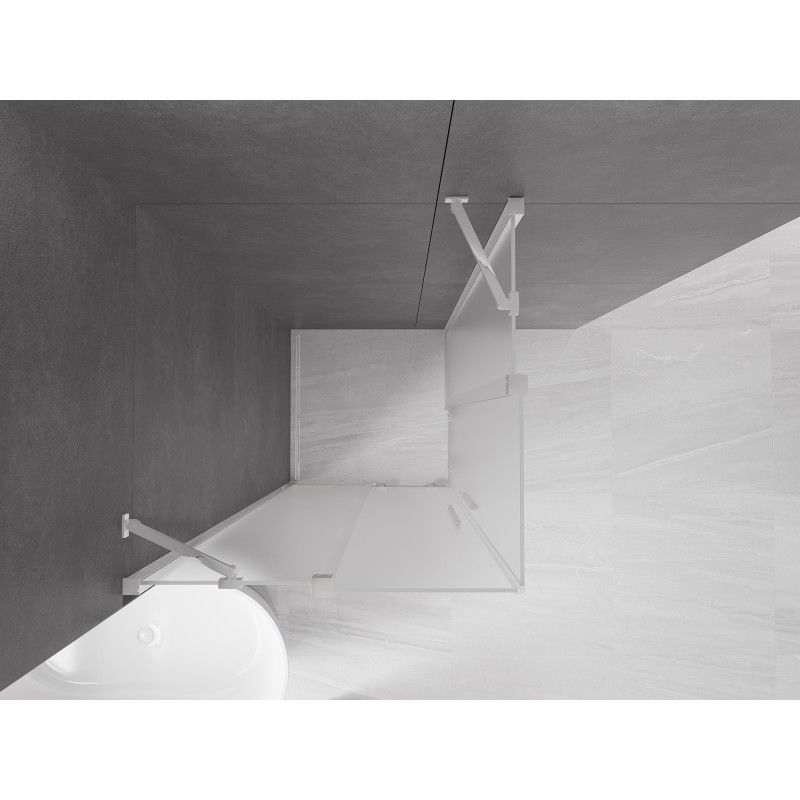 Mexen Velar Duo cabina doccia scorrevole 100 x 100 cm, brina, cromo - 871-100-100-32-01