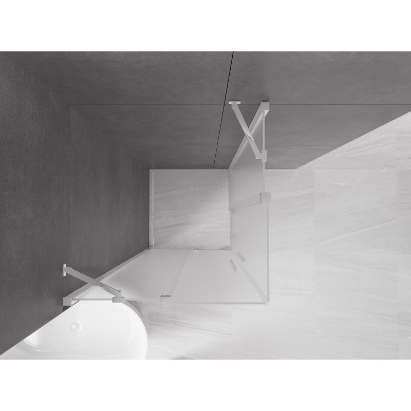 Mexen Velar Duo lükand dušinurk 90 x 90 cm, matt, kroom - 871-090-090-32-01