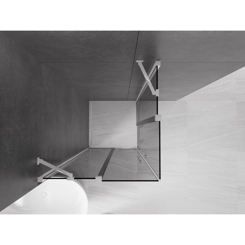 Mexen Velar Duo kabina prysznicowa rozsuwana 80 x 80 cm, grafit, chrom - 871-080-080-42-01