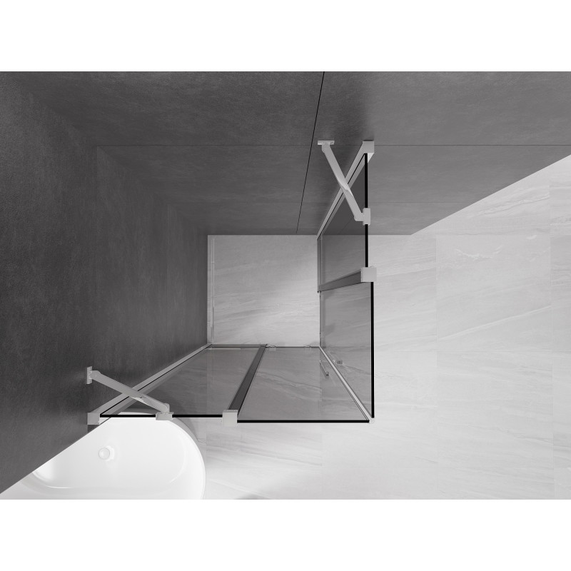Mexen Velar Duo liuguks dušinurk 80 x 80 cm, grafiit, kroom - 871-080-080-42-01