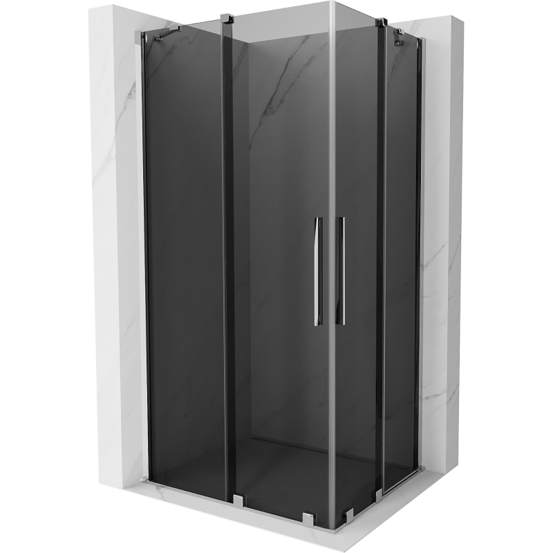 Mexen Velar Duo Duschkabine verschiebbar 90 x 80 cm, Graphit, Chrom - 871-090-080-42-01