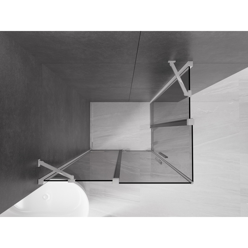 Mexen Velar Duo liuguksega dušinurk 90 x 80 cm, grafiit, kroom - 871-090-080-42-01
