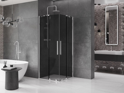 Mexen Velar Duo klizna tuš kabina 90 x 90 cm, grafit, krom - 871-090-090-42-01