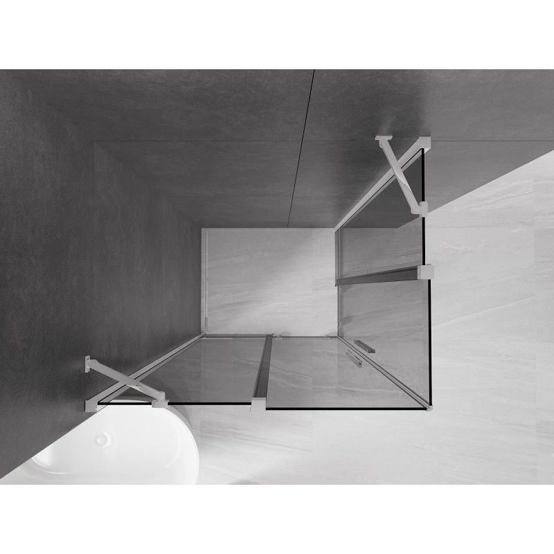 Mexen Velar Duo schuifdouchecabine 100 x 90 cm, grafiet, chroom - 871-100-090-42-01